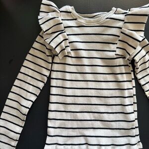 Zara Long Sleeve Shirt Ribbed Striped 8-9 Medium